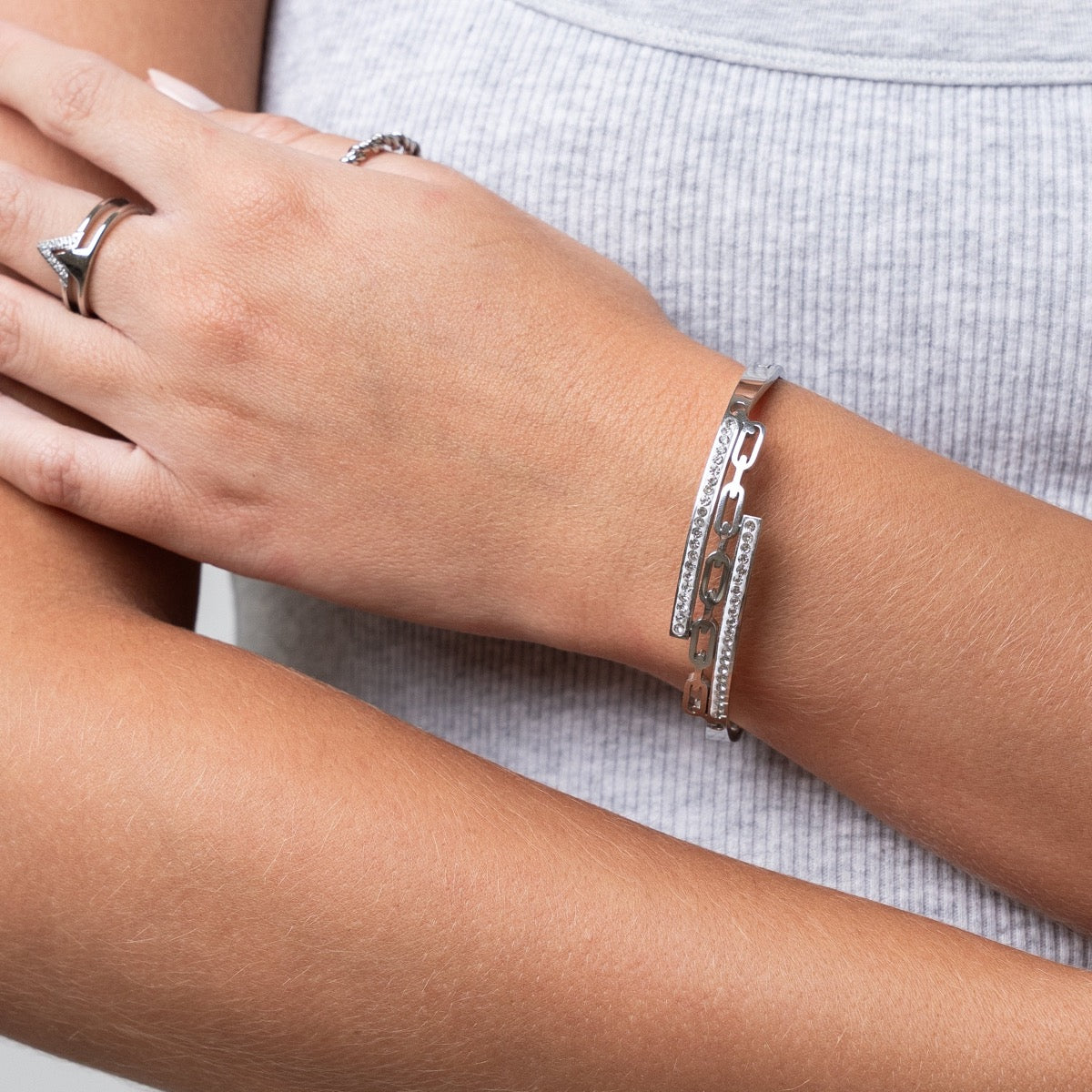 Bransoletka Margot Stone Bangle - Srebrna