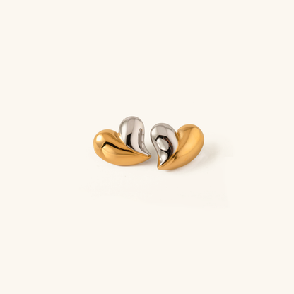 Kolczyki Dorothea Dual Tone Heart